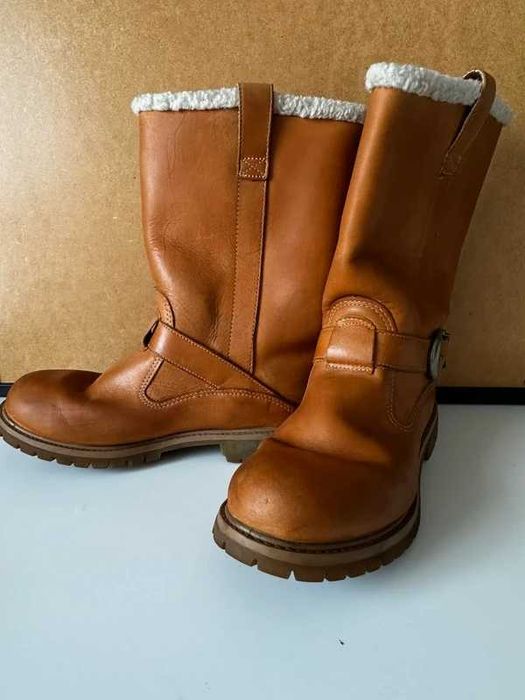 Timberland skórzane ocieplane boots 40 | brązowe, klasyczne