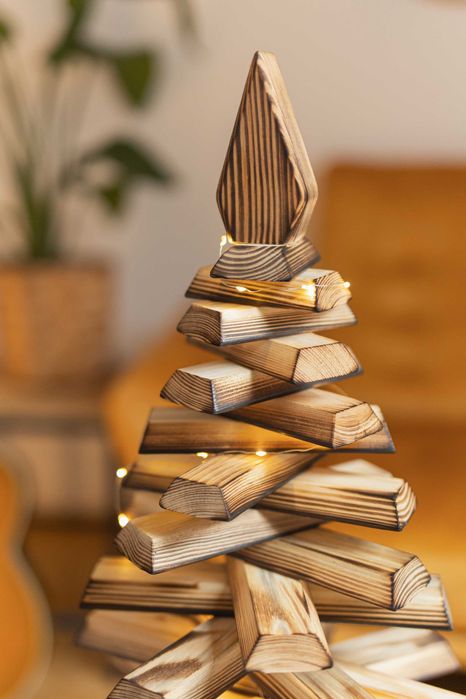 Choinka drewniana ekologiczna, naturalne drzewko świąteczne 114 cm