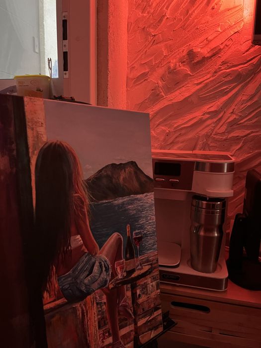 Obraz olejny, letni wieczór nad morzem 50*40