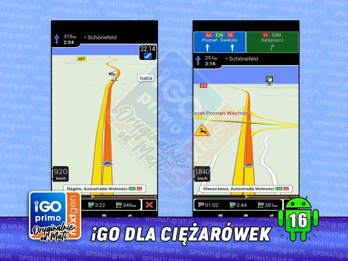 Nawigacja TIR 2025 na Ciężarówki iGO Nextgen Truck ANDROID 15 16 WinCE