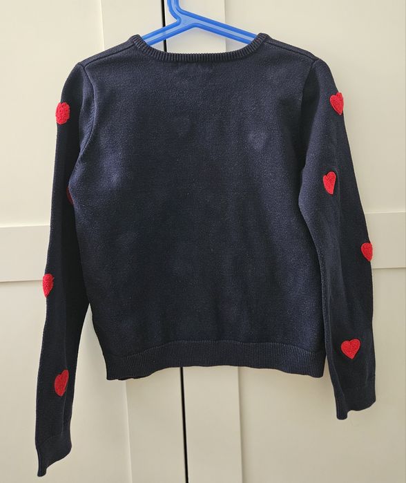 Granatowy sweterek dziewczęcy H&M rozmiar 134/140, 8-10 lat