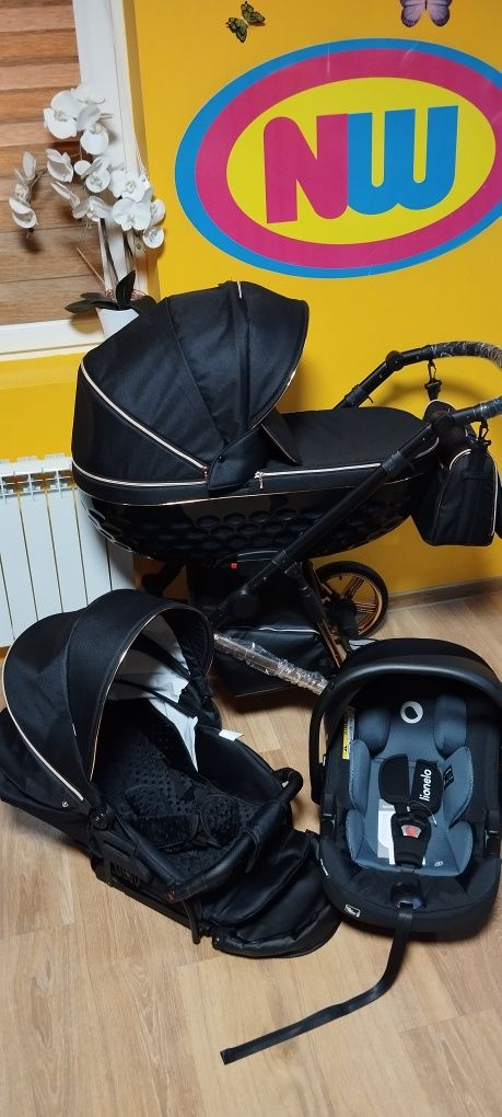 Wózek 4w1 nowy elegancki zestaw Baza ISOFIX