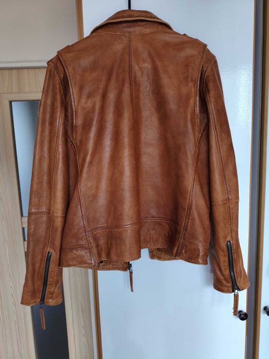Męska kurtka skórzana biker Freaky Nation 80042 – cognac/brown, roz. M