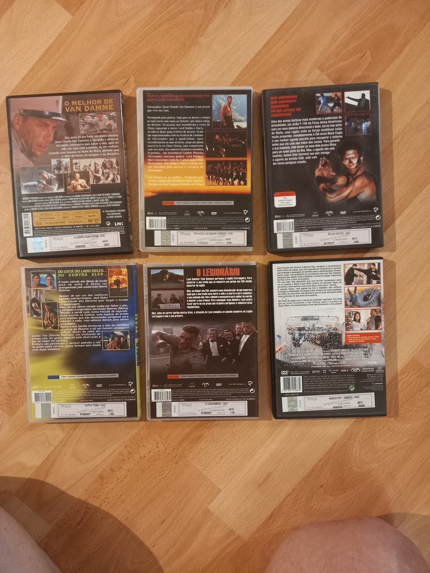 Seis DVDs de Van Damme