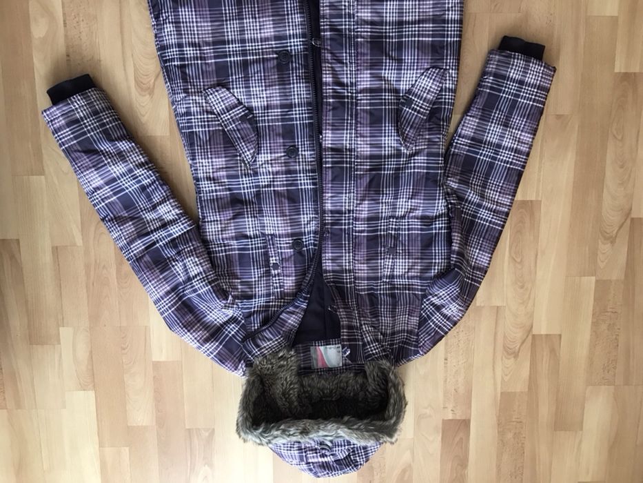 Kurtka zimowa L, płaszcz damski z kapturem pikowana