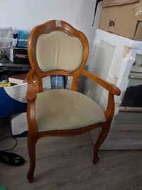 Krzesło antyk politura plusz drewno