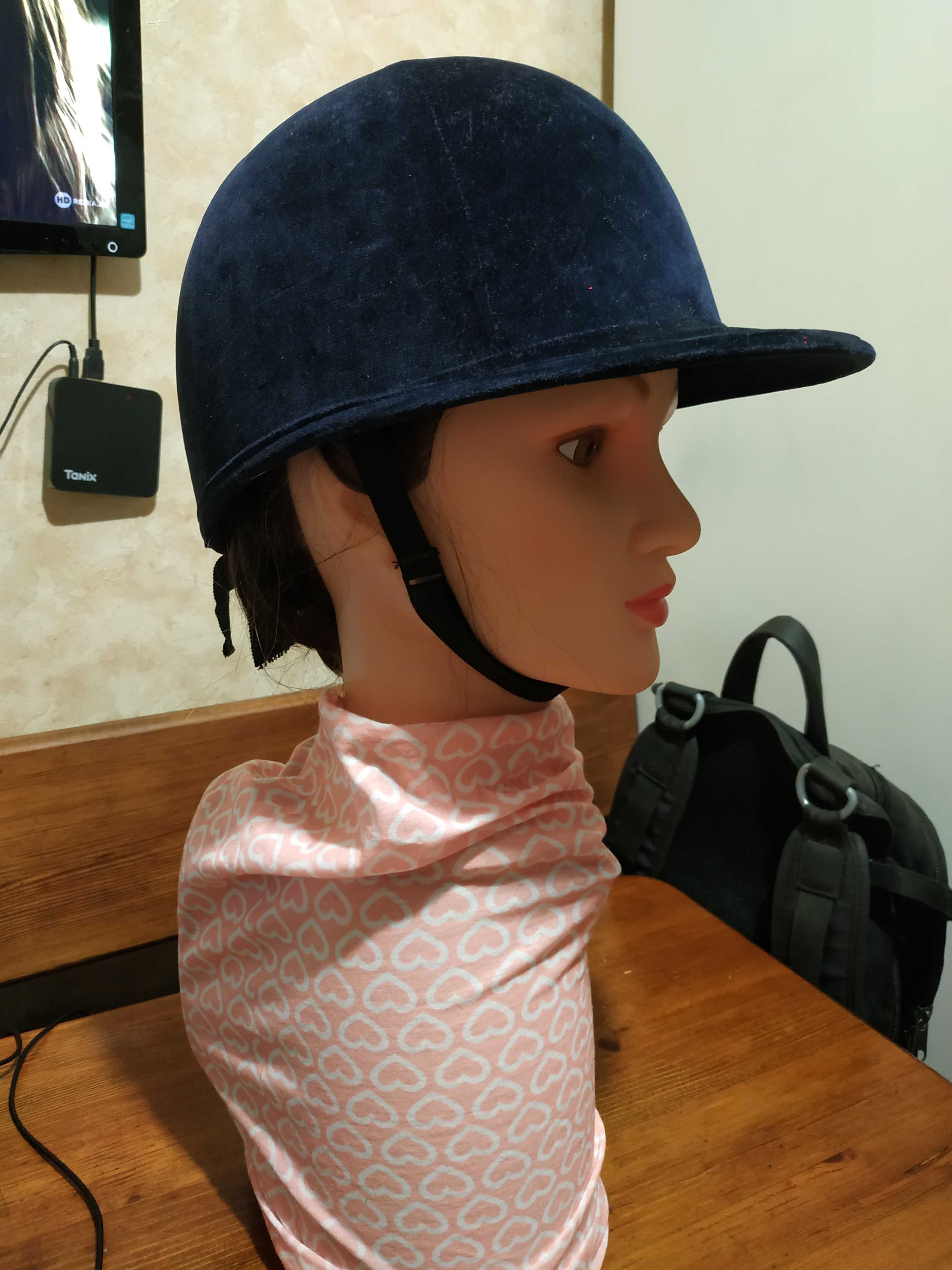 Синій шолом оксамит для верхової їзди failsworth leisure headwear 55см