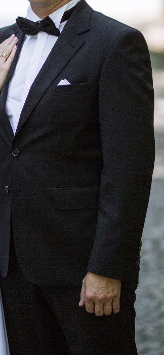 Garnitur czarny, na wzrost 170 cm, klasyczny, czarny, Giacomo Conti