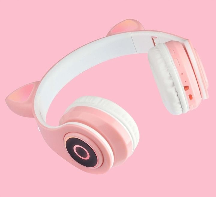 Zestaw Słuchawki Nauszne Dla Dzieci Kocie Uszy + Mikrofon Karaoke Blue