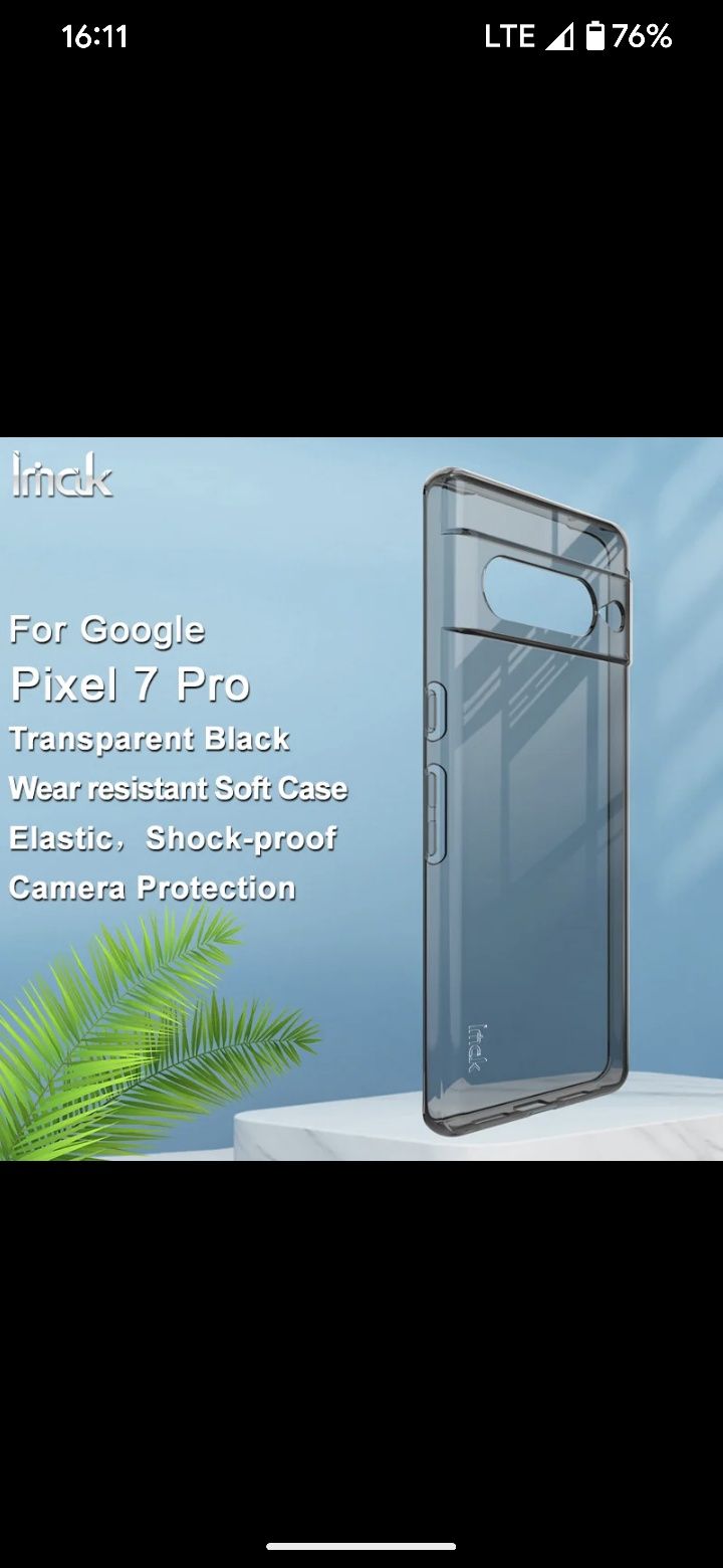 Google Pixel 7Pro etui przezroczyste przyciemniane firmy IMAK ,nowe