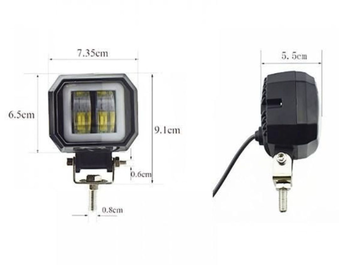 Додаткова LED фара квадратна та кругла лінзована туманка з ДХО 2 лінзи