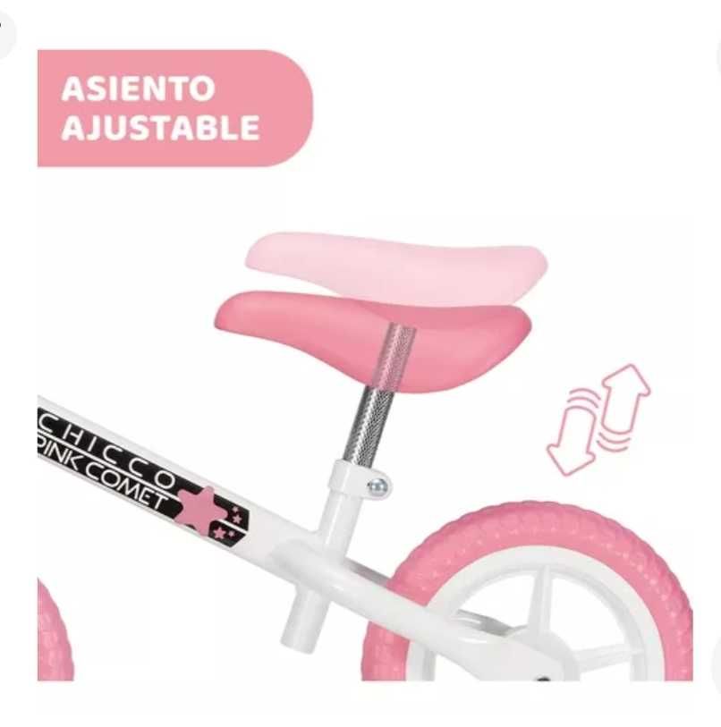 Bicicleta de equilíbrio 2/5 anos Chicco Pink Comet rodas borracha