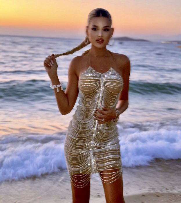 Сукня вечірня з розсипу страз