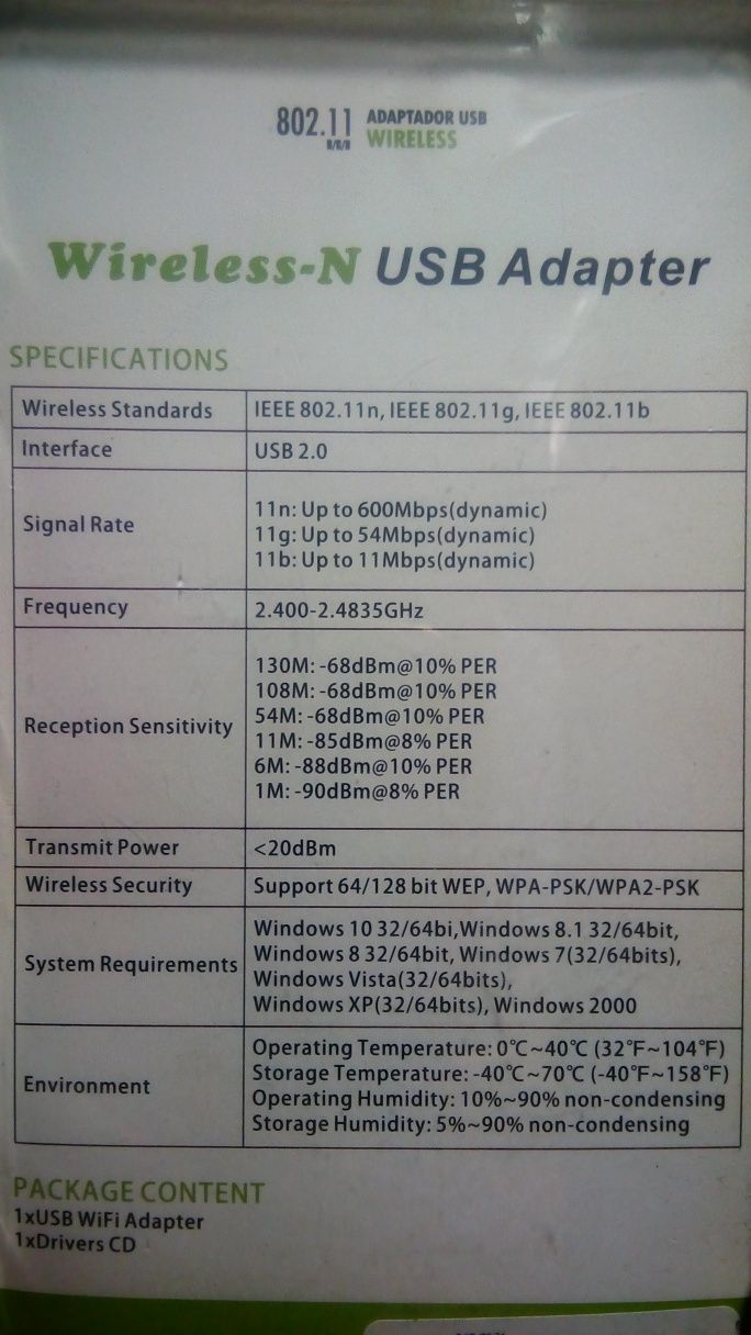 Wi-Fi USB адаптер PIX-LINK LV-UW10