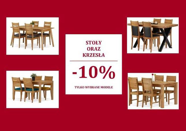 Stoły oraz krzesła dębowe -10%