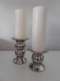 Dwa świeczniki ceramiczne w stylu Modern Classic