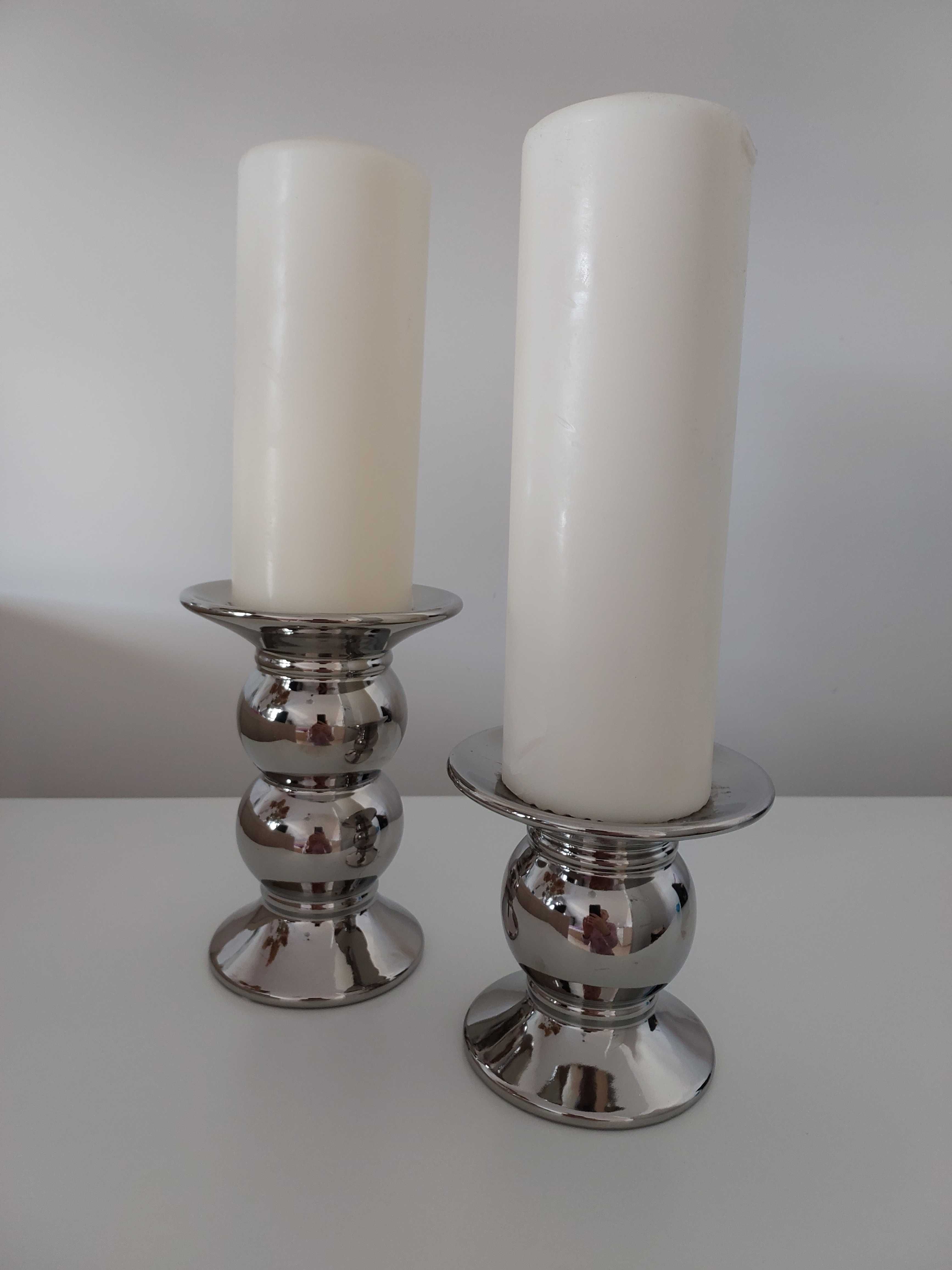 Dwa świeczniki ceramiczne w stylu Modern Classic