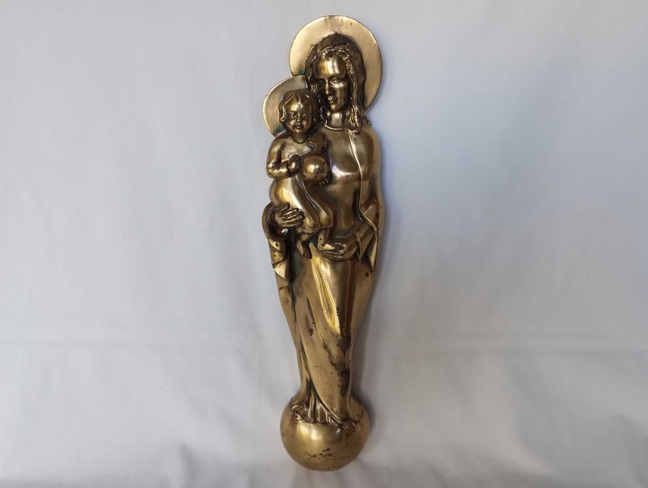 Matka Boża z Jezusem stara figurka do powieszenia