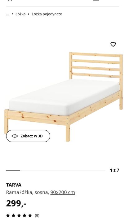 Łóżko 90x200 Tarva Ikea 2 szt. Zapakowane oryginalnie, NOWE