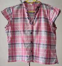 Piżama damska Secret bluzka spodnie w kratkę różową L bawełna