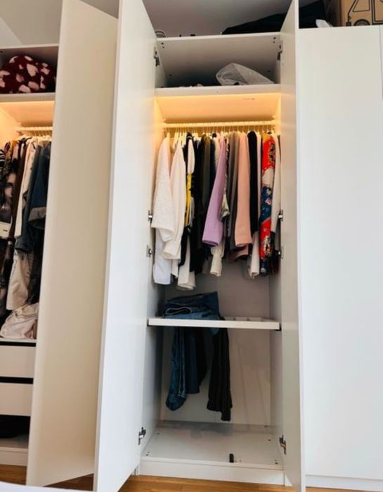 Szafa Ikea Pax biała 325x236 cm z oświetleniem
