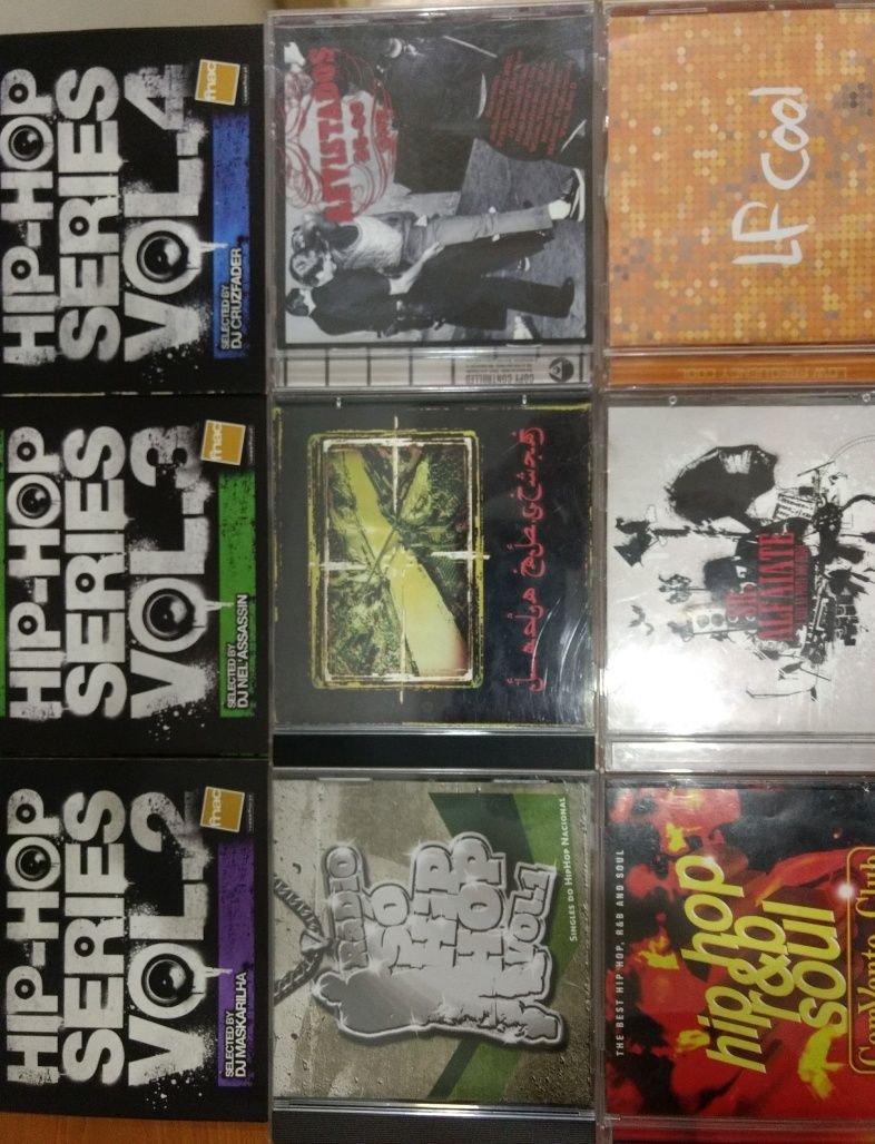 Discos vários estilos de música: CDs Hip Hop, Rock, Jazz, Portuguesa