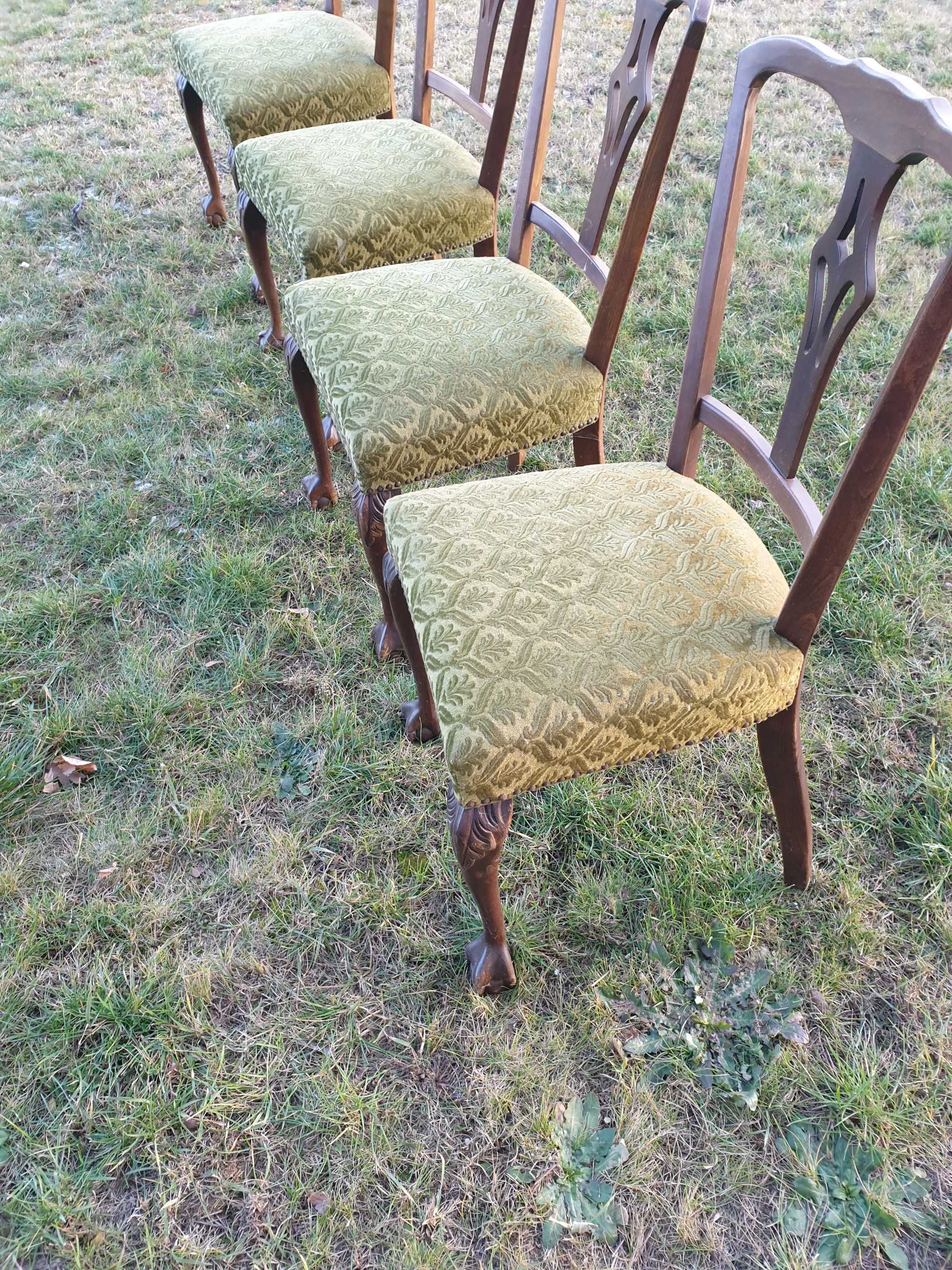 4 krzesła w stylu ludwikowskim lwie nogi antyczne