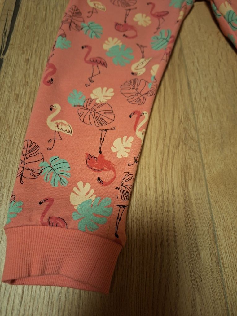 Spodnie dresowe jogger dla dziewczynki Sinsay roz 116 różowe flamingi