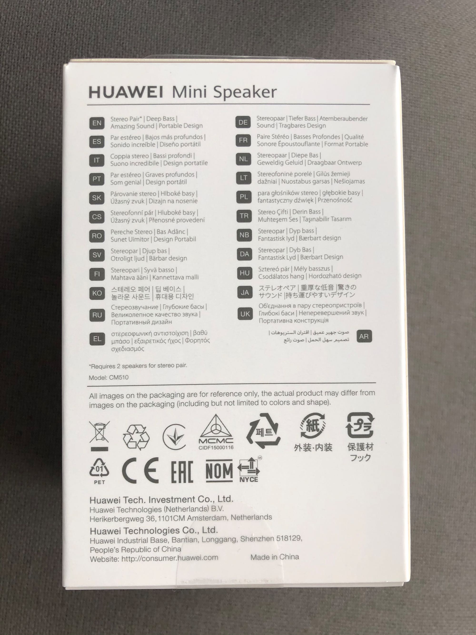 Mini Colunas Huawei Mini Speaker CM510 Seladas