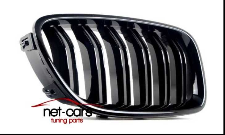 Spoiler przód + grill + dyfuzor BMW F10 F11 czarny połysk OO-OO