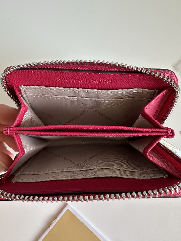 Michael Kors portfel mały czerwony portfelik MK