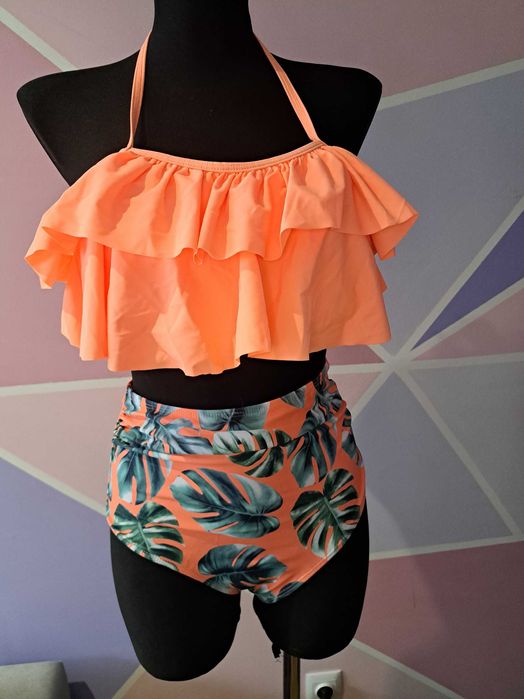 Bikini dwuczęściowy kostium z tropikalny wysoki stan S beachy exotic