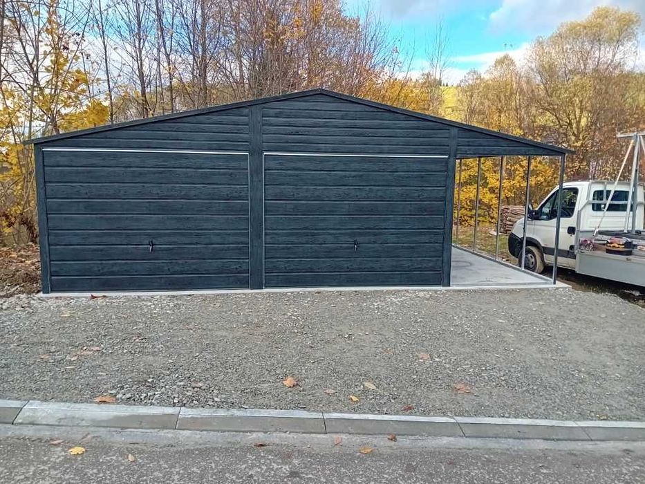 Garaż blaszany dwuspadowy 6x6  profil ocynk