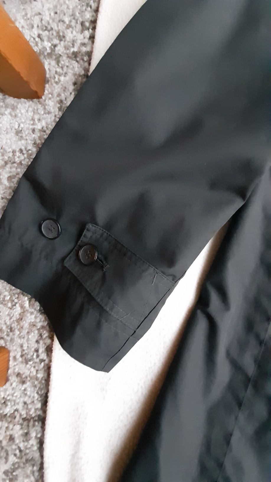 Czarny płaszcz trencz Marks&Spencer L