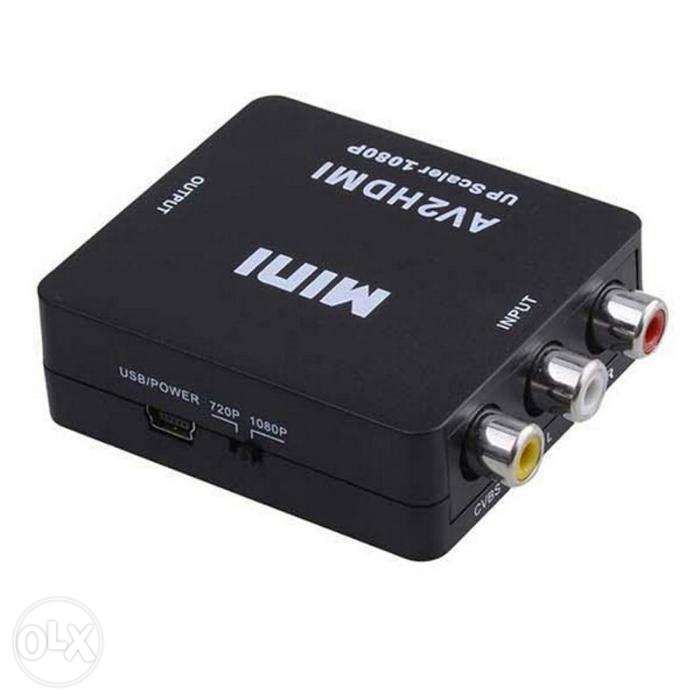 (NOVO) Conversor AV/3RCA para HDMI - PRETO