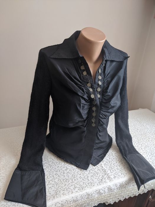 Кофта-блузка з вязаною спинкою і рукавами