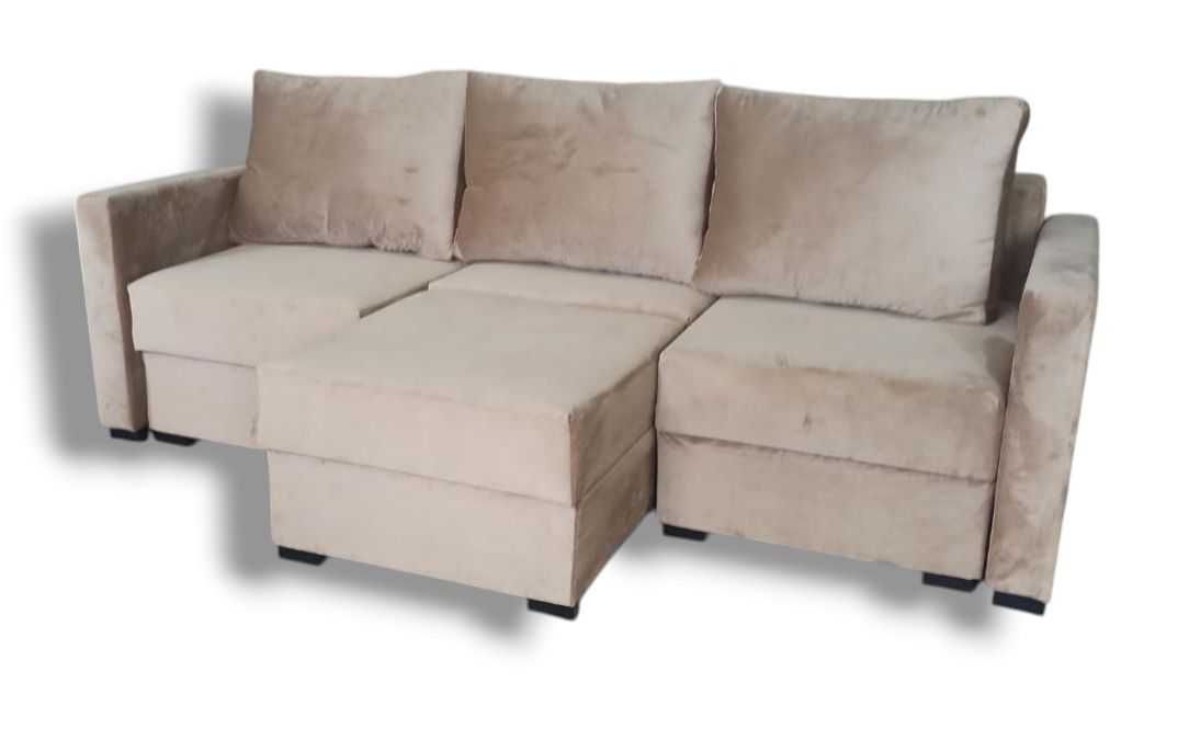 2w1 Sofa/Narożnik rozkładana 3 pojemniki na pościel uniwersalna