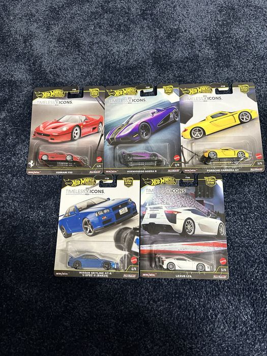 Hot wheels set timeless icons ferrari f50 porsche carrera skyline r34