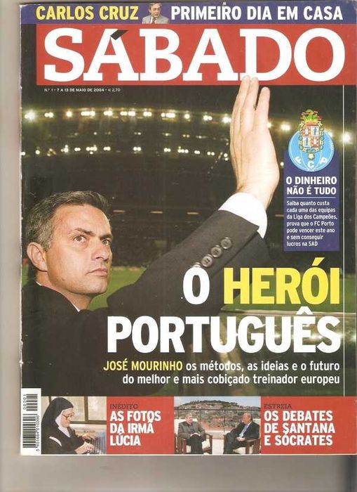 José Mourinho 2004 em capa de revista