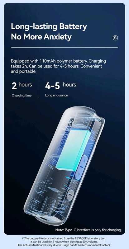 ESSAGER ES-BT09 приемник-передатчик аудио адаптер 3,5мм bluetooth 5.0
