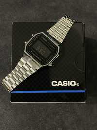 Часы Casio A168 Серебристые с черным циферблатом