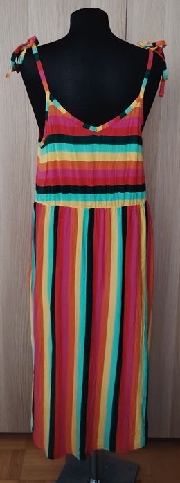 Warehouse kolorowa sukienka damska midi 95% wiskoza 44