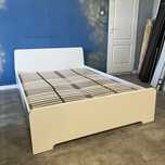 Białe łóżko Ikea Askvoll 140x200 stelaży Lönset