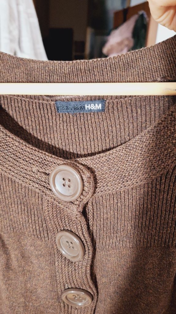 Sweterek brązowy H&M 3/4 rękaw