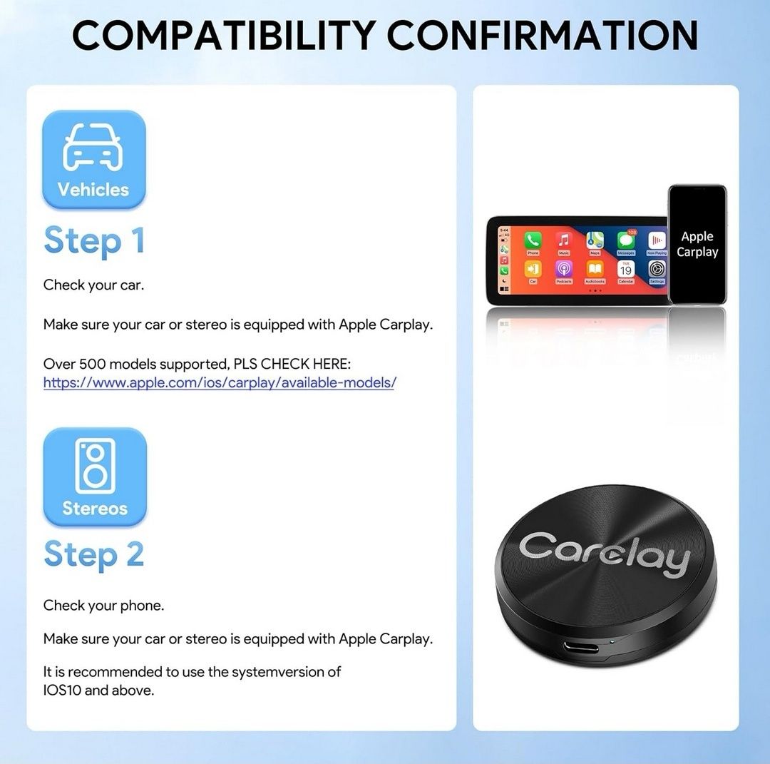 Adapter CarPlay USB – Bezprzewodowy moduł do Android Auto, iPhone iOS