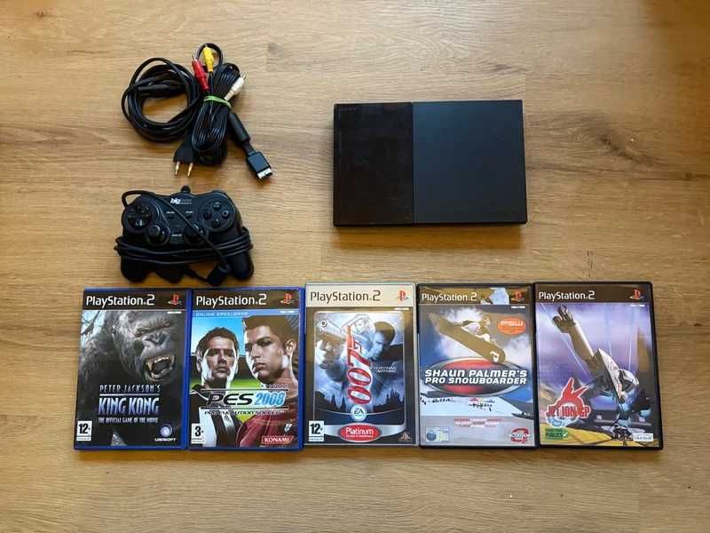 PlayStation 2 superslim 100% sprawna pad zestaw 5 gier stan bdb ps2