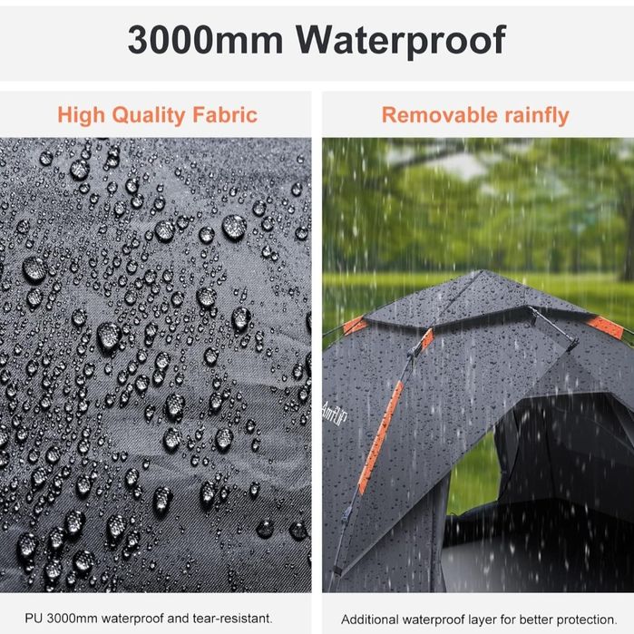 Amflip Namiot kempingowy automatyczny 3-osobowy