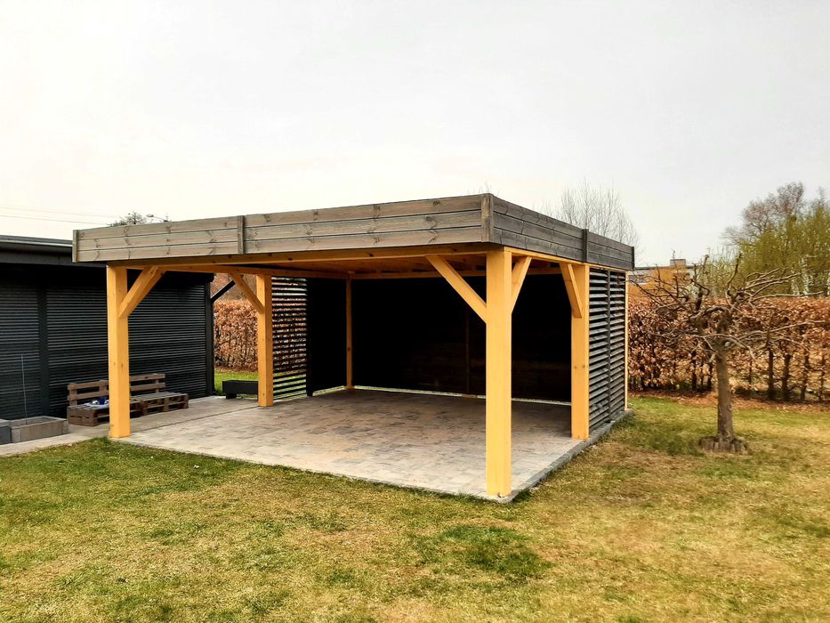 altana, altanki, nowoczesna, ogrodowa, drewniana, płaski dach