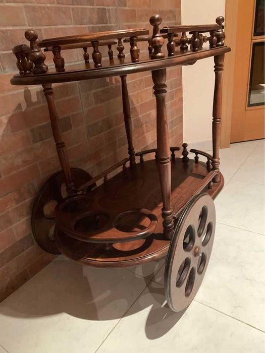 Carrinho de Bebidas Bar Vintage Madeira