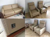 Zestaw skórzanych mebli Kler sofa + 2 fotele